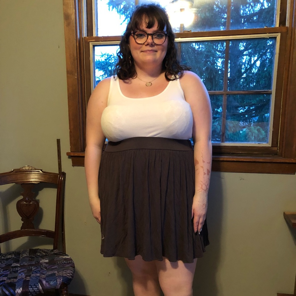 Plus Size Gray T-Shirt Skirt